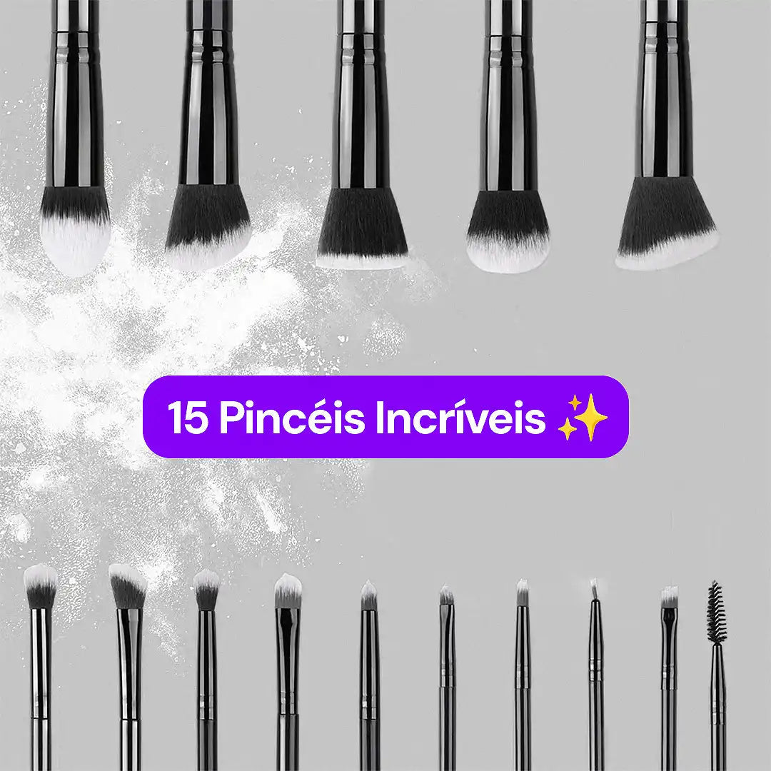 15 Pincéis de Maquiagem